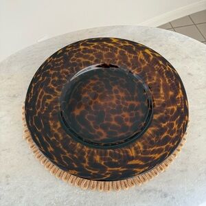 Vintage Large Tortoiseshell Glass Platter